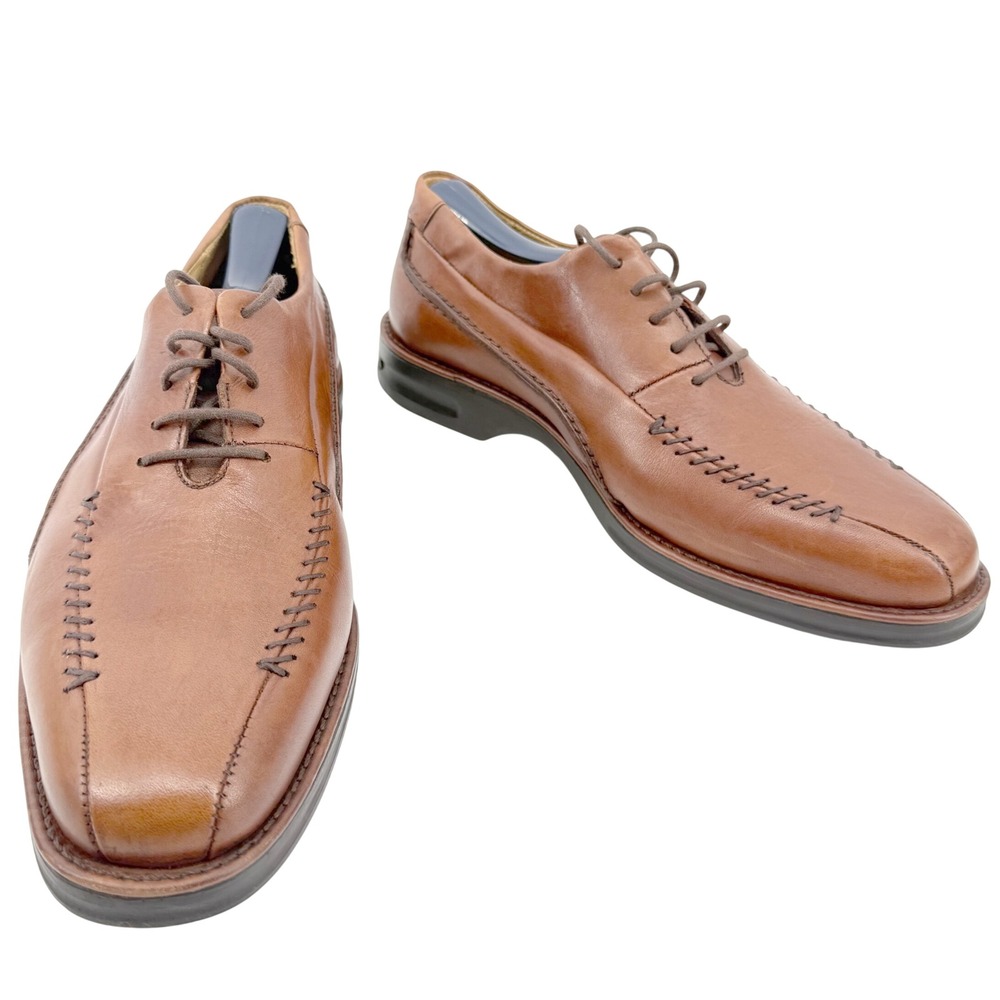Arnold Palmer Legend Marvel Oxford Mens 8 M Brown Leather Whipstitch Square Toe